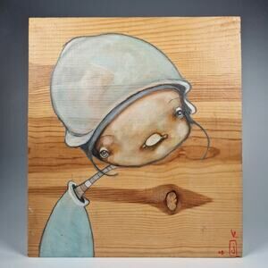 Original Painting By Jenna Colby aka Soopajdelux Surreal Fantasy Art Wood 2008